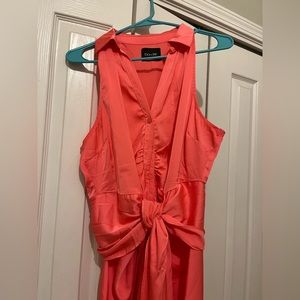 Worn Once* DO+BE Coral Midi Button up Collar dress. Size: L